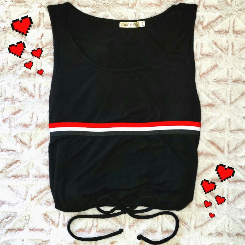 ❤Sleeveless Shorts Black & Striped Women's Romper Size M